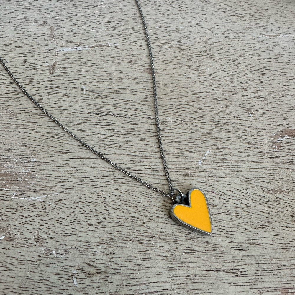 Lisa Leonard Yellow "Brave Love" Heart Necklace